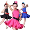 Bühnenkleidung Mädchen Latin Dance Kleid Ballsaal Wettbewerb Kleider Tango Praxis Fransenrock für Mädchen Top Kostüme