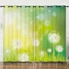 Curtain Creative Minimalist Rustic Dandelion Pattern Printed Curtains Home Decor Aesthetic Bohemian Backdrop Decoration 2Pcs/set