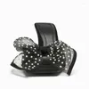 Sandals Summer Black Gauze Round Dot Bow Slingback Women's 2023 Square Head Peep Toe High Heels Shoes Fashion Sexy Slippers