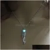 Pendant Necklaces Glow In The Dark Mermaid Necklace Fluorescent Light Locket Chain For Women Fashion Jewelry Will And Sandy Gift Dro Dhnxy