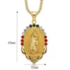 Pendant Necklaces Hip Hop Bling Iced Out Stainless Steel Virgin Mary Pendants Necklace For Men Jewelry Drop