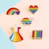 Gökkuşağı Pin Gay Pride Brooch Karikatür Koyun Kalp Emaye Emaye Kavur Pimleri Giysileri Broşlar Unisex Mücevher Hediye Gökkuşağı Kalem Pin Rozeti