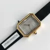 Nieuwe luxe diamanten dameshorloges Zwitsers quartz uurwerk vrouw designer horloges saffierkristal rechthoek 18k roségouden kast lederen band