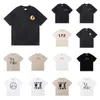 2023 Tees Lanvins T-shirt Galleryses Depts Mens T Shirts Designer Womens T-Shirts Scheme French Letter Street Roupas Decote Redondo Manga Curta Camisa de Algodão Puro