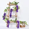 Decoratieve bloemen verbeterden 180 cm Wisteria Artificial Vine Garland Wedding Arch Decoratie nep planten gebladerte rattan achterblijvend klimop muur