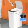 Avfallsbehållare Touchless Smart Trash Can Automatic Sensor Garbage Bin för kök Badrum Toalettavfallsfack USB laddning Vattentät soptunna 230605