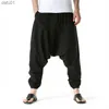 Homens Mulheres Algodão Harém Yoga Baggy Genie Boho Pants Homens Calças de Treino Hip Hop Streetwear Calças Esportivas Masculino Pantalon Homme L230520