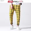 Lappster-Youth Erkekler Ekose Pantolon Sokak Giyim 2023 Harajuku Kore Fashions Sonbahar Joggers Pants Sweatpants Man 5 Renk Harem Pants L230520