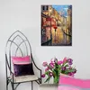 Handgjord impressionistisk duk väggkonst montmartre kväll landskapsmålning modern badrumsdekor
