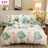 Conjuntos de cama YanYangTian Nordic cama de quatro peças conjunto de cama de verão cobertores de inverno para cama queen size conjunto de lençóis de cama de quarto chita 230605