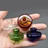 Venta al por mayor colorido grande 35mm OD Universal UFO Glass Bubble Carb Cap para 2mm 3mm 4mm 5mm grueso doble cuarzo Banger Nail agua vidrio aceite