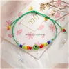 Bracelets porte-bonheur turc mauvais œil bracelet pour femmes mode perles 2021 bohème arc-en-ciel perlé bijoux corde chaîne chanceux goutte livrer Dhgit