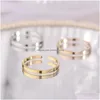 Bandringe Edelstahl vergoldet Ring Einstellbare Mtilayer Knuckle Für Frauen Mode Edlen Schmuck Geschenk Drop Lieferung Dhirf