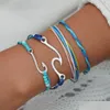 Charm Bracelets Hand Weave Fish Hook Bracelet Adjustable Mtilayer Wrap Women Summer Beach Jewelry Will And Sandy Drop Delivery Dhr7S