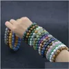 Other Jewelry Sets 8Mm Natural Stone Bead Strand Bracelet Yoga Gemstone Beads Healing Crystal Stretch Bracelets For Men Women Fashio Dhmg5