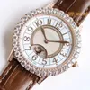 GF Lady watch size 36mm with Cal.898A /1 automatic movement Motherof pearl dial Swarovski diamond ring sapphire glass mirror designer watches