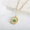 Pendant Necklaces Green Natural Stone Gold Plated Stainless Steel Necklace For Women Men Waterproof Wholesale Fashion Vintage Jewelry Mother