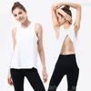 Lu Align Lu Lady Sport Tank Top Woman Beautiful Back Exercise Yoga Vest Sleeveless Oversize Gym Smock Sexy Cover Yogas Wear Workout Round Neck Elastic
