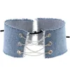 Chokers Blue Jeans Denim Halskette Kragen Mtilyaer Ketten Spitze Einstellbare Halsketten Für Frauen Grils Party Nachtclub Modeschmuck W Dhijs