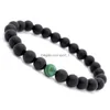 Pulseira de miçangas de pedra Yinyang com miçangas Black Malachite Moda joias femininas pulseiras masculinas Will e Sandy Drop Delivery Dhubj