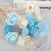 NOVO 20 PÇS Blue Series Flower Rattan Sticks Fireless Fragrances Reed Difusor Stick Diy Ornaments Home Decor L230523