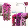 Dekorativa blommor Simulering av Violet Wall Hanging Vine Plant Party Garden Decoration Vardagsrum Balkong