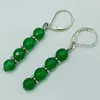 Ohrhänger, exquisit, grün, 6 mm, facettierte Jade, runde Perlen, Boutique 2023, Damenmode