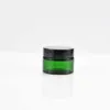 pot de crème pour le corps cosmétique de luxe en verre vert emballage 20 ml 30 ml 50 ml avec couvercle à vis noir