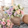 Decorative Flowers Beautiful Artificial Roses Silk Fake Flower For Wedding Home Living Room Table Decoration Accessories Garden