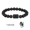 Urok Bracelets Summer Love Bransoletka zodiaku dla mężczyzn pary pasujące do 8 mm Mate czarna koralika znak gwiazdy konstelacja horoskop żyd DH0OL