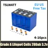 TSLWATT 4-16PCS LIFEPO4 배터리 3.2V 280AH Cells DIY 3.4KWH 6.7KWH 13.4KWH 리튬 철분 배터리 팩 무료 세