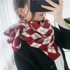 Scarves Christmas Gifts Plaid Women Imitation Cashmere Winter Warm Thick Scarf 2023 Lady Korean Fashion Red Shawl Wrap