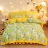 Bedding sets Kuup Duvet Cover kawaii Bedding Set Twin Size Flower Quilt Cover 150x200 High Quality Skin Friendly Fabric Bedding Cover 230605