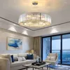 Chandeliers Nordic LED Pendant Lamps Lighting Modern Living Room Chrome Round Crystal Decorative Light Simple Luxury