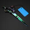 Scissors Shears Customize JP 440c steel 6 '' green dragon hair scissors haircut thinning barber makas cutting shears Hairdressing scissors 230605