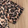 Pijama moda leopar pijamalar, yürümeye başlayan çocuk erkek bebek kız kız uzun kısa kollu üst pantolon düğmesi düğmeli sleepwear Nightgown 230605