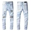 Mens Jeans Designer Distressed Ripped Skinny Cowboy Pant Rock Revival Droite Slim Élastique Denim Fit Moto Pantalon À La Mode Rue