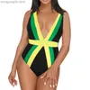 Vrouwen Badmode Vrouwen Een Stuk Caribbean Jamaica Vlag Rasta RGY Monokini Badpak Badmode Badpak T230606