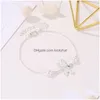 Anklets Fashion Sier Plated Dragonfly Ankle Bracelet Minimalist Woman Anklet Anniversary Gift For Girlfriend Exquisite Accessories D Dhdxj