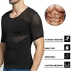 Men's Body Shapers Mens Compression Shirt Slimming Body Shaper Waist Trainer Workout Tops Abs Abdomen Undershirts Shapewear Shirts 230606