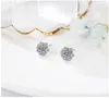 Brincos Stud Banhado a ouro 1CT Carat Mossonite D Cor Ideal Cut Diamante Floco de Neve S925 Prata Premium Clássico Jóias Nascimento