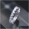 Bandringe Quadratisches Herz Zirkon Frauen Brautjungfer FL Diamant Verlobung Ehering Geschenk Feiner Schmuck Will und Sandy Drop Lieferung DHP3Y