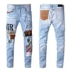 Mens Jeans Designer Distressed Ripped Skinny Cowboy Pant Rock Revival Droite Slim Élastique Denim Fit Moto Pantalon À La Mode Rue