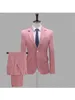 Męskie garnitury 2023 For Men Formal Pink Tuxedo Made 2 sztuki Blazer Four Seasons Slim Fit Hombre Tailcoat (spodnie kurtkowe)