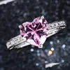Anelli a grappolo Crystal Heart Zircon Band Finger per le donne Anello in rame Girl Friend Vanlentines Gift Fashion Jewelry Will And Sandy Dro Dhnpw