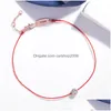 Charm armband armband plommonblomma par kvinna röd linje tråd sträng rep smycken för kvinnor släpp leverans dhcmk