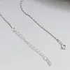 Chaînes en argent sterling 925 massif perles carrées de 3 mm avec collier à maillons ronds 17,7 "L