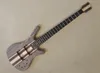 4 Strings Zebra Wood Neck Thru Body Electric Bass Guitar with 24 Frets Rosewood Fretboard Customizable