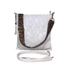 Bolsas de noite bolsa tiracolo de couro PU feminina designer de luxo leopardo patchwork ombro com duas alças bolsas femininas vintage versáteis