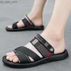 Sandali da spiaggia in pelle da uomo firmati Appartamenti da uomo estivi di lusso all'aperto Plaid Casual Scarpe da uomo Comode pantofole da ginnastica morbide L230518